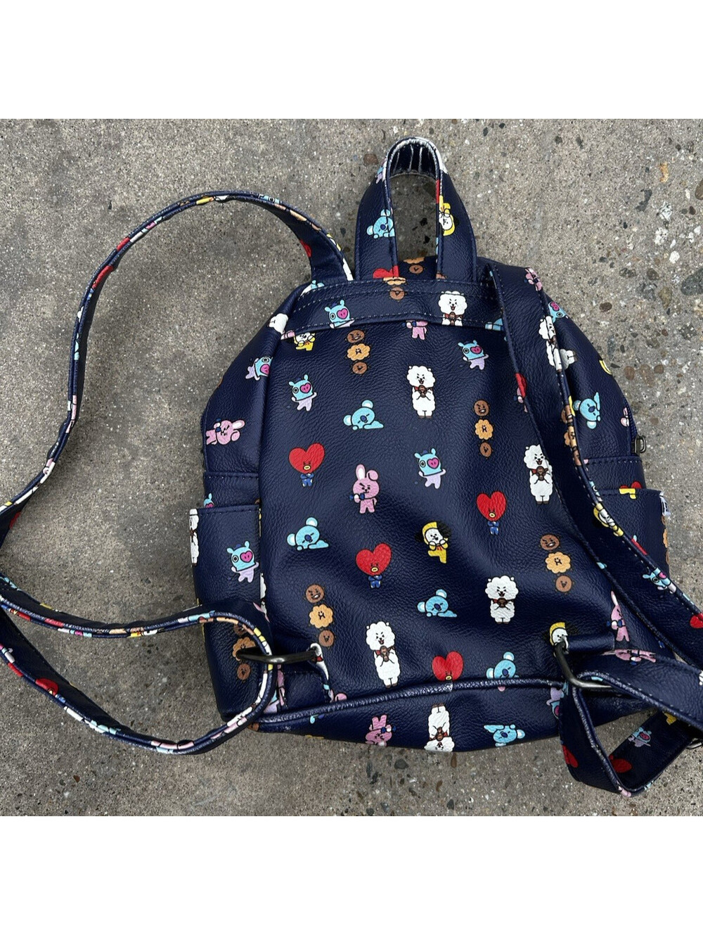 BT21 Mini Backpack Line Friends Women’s Blue Allover Printed  Adjustable Straps